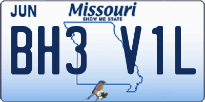 MO license plate BH3V1L