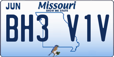 MO license plate BH3V1V