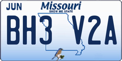 MO license plate BH3V2A