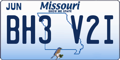 MO license plate BH3V2I