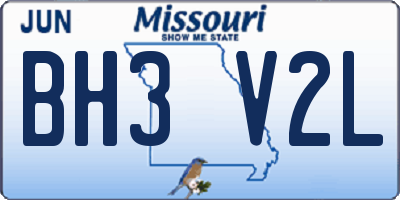 MO license plate BH3V2L