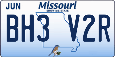 MO license plate BH3V2R