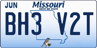 MO license plate BH3V2T