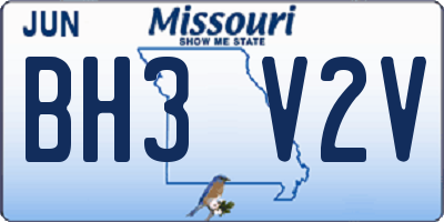 MO license plate BH3V2V