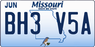 MO license plate BH3V5A
