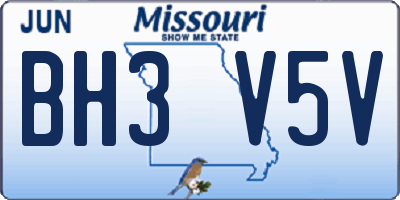 MO license plate BH3V5V