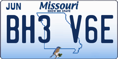 MO license plate BH3V6E