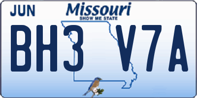 MO license plate BH3V7A