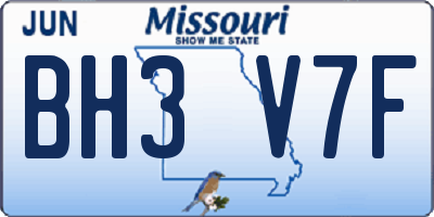 MO license plate BH3V7F