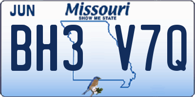 MO license plate BH3V7Q