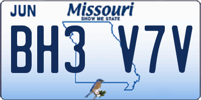 MO license plate BH3V7V