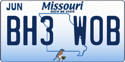 MO license plate BH3W0B