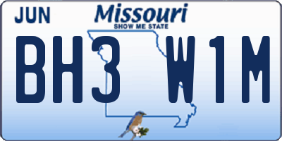 MO license plate BH3W1M