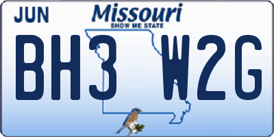 MO license plate BH3W2G