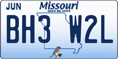 MO license plate BH3W2L
