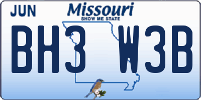 MO license plate BH3W3B