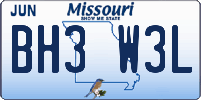 MO license plate BH3W3L