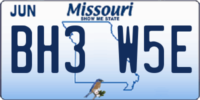 MO license plate BH3W5E
