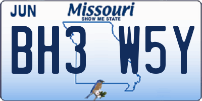 MO license plate BH3W5Y