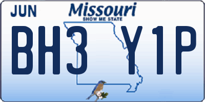 MO license plate BH3Y1P