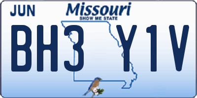 MO license plate BH3Y1V