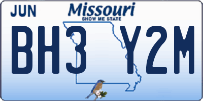 MO license plate BH3Y2M