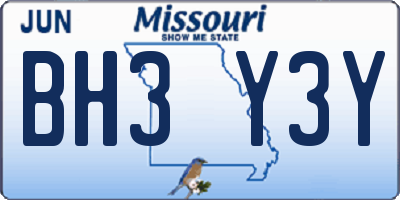 MO license plate BH3Y3Y