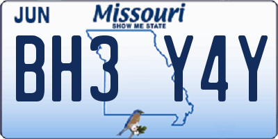 MO license plate BH3Y4Y