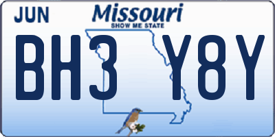 MO license plate BH3Y8Y