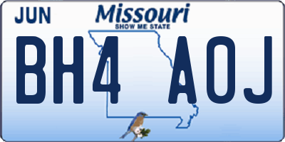 MO license plate BH4A0J