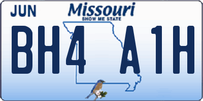 MO license plate BH4A1H