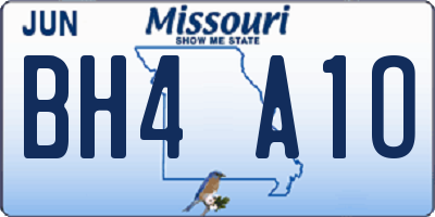 MO license plate BH4A1O