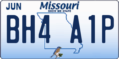 MO license plate BH4A1P