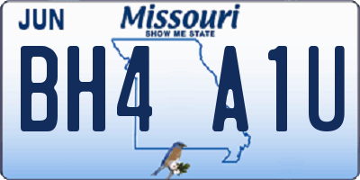 MO license plate BH4A1U