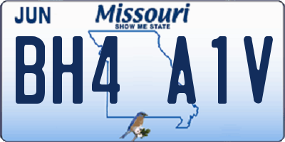 MO license plate BH4A1V