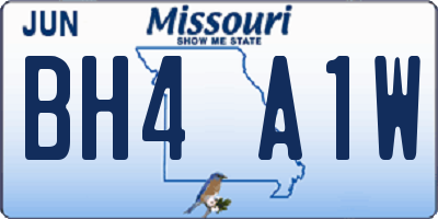 MO license plate BH4A1W