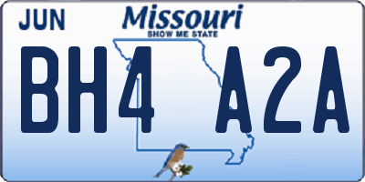 MO license plate BH4A2A