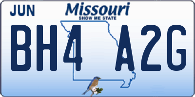 MO license plate BH4A2G