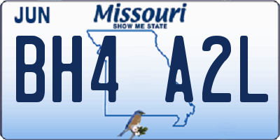MO license plate BH4A2L