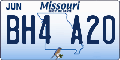 MO license plate BH4A2O