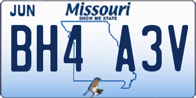 MO license plate BH4A3V