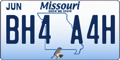 MO license plate BH4A4H
