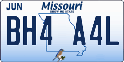 MO license plate BH4A4L