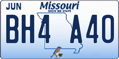 MO license plate BH4A4O