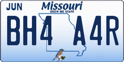 MO license plate BH4A4R