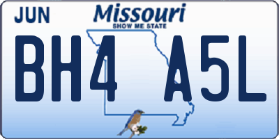 MO license plate BH4A5L