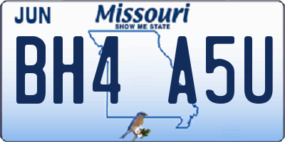 MO license plate BH4A5U