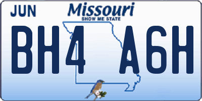 MO license plate BH4A6H