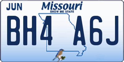 MO license plate BH4A6J