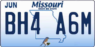 MO license plate BH4A6M